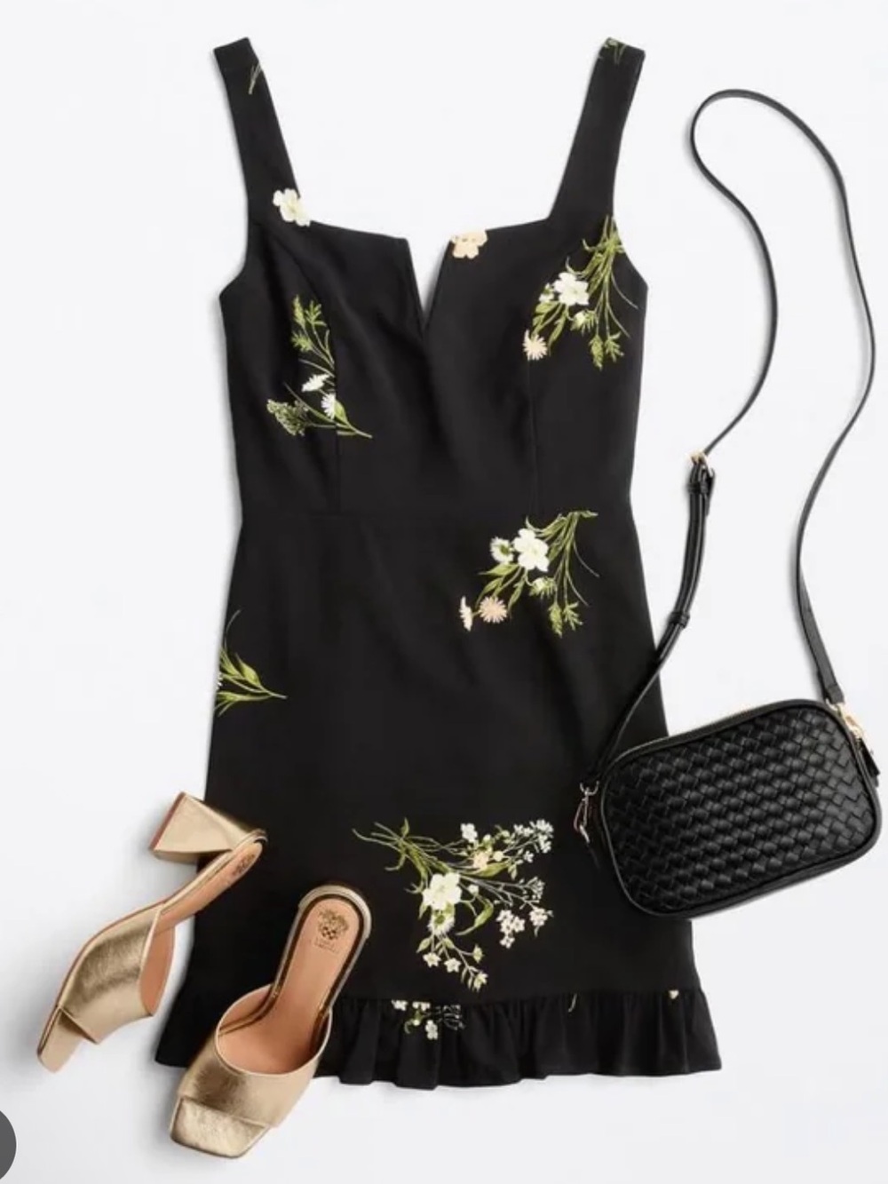 The Commons Lula V Neck Ruffle Hem Dress